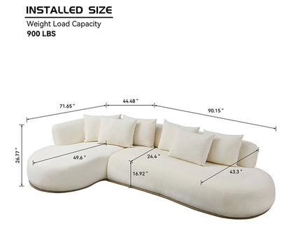 134.63" Oversize Sectional Couch with L-Shape Chaise Left/Right
