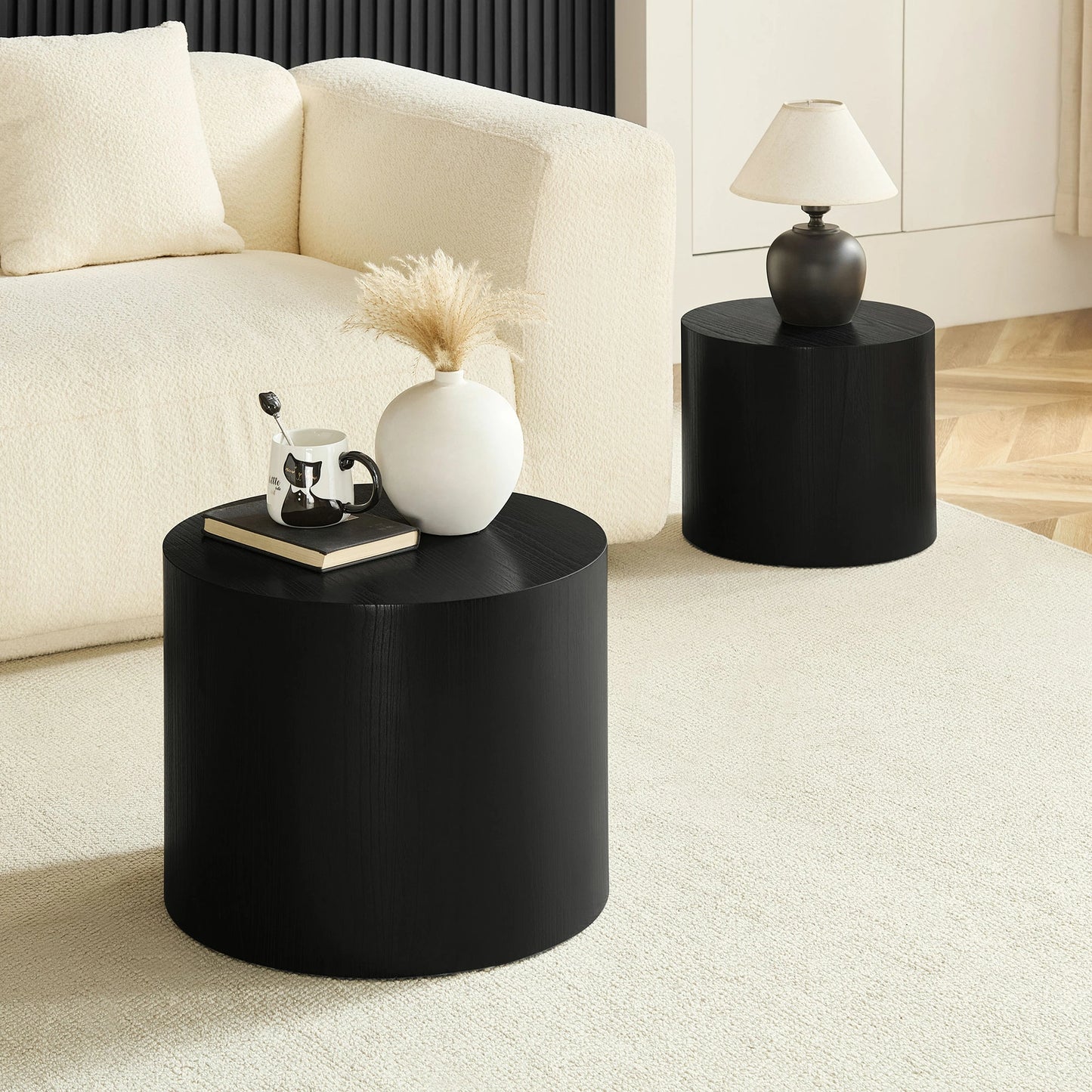 WILLIAMSPACE 2-Piece Nesting Coffee Table Set – Round, No Assembly
