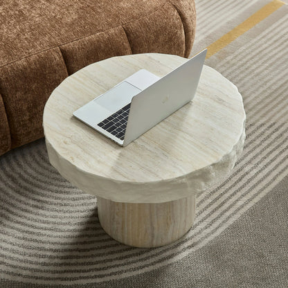 Faux Marble Textured Coffee Table – No Assembly, Modern Living Room