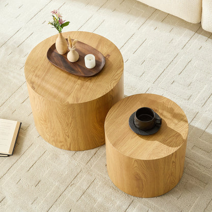 WILLIAMSPACE 2-Piece Nesting Coffee Table Set – Round, No Assembly