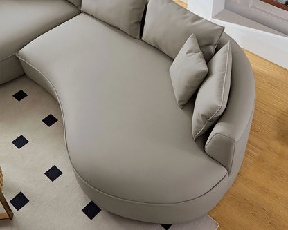 Left-Facing L-Shaped Sectional 128.74 Inch Modern Sectional Curved Sofa Couch