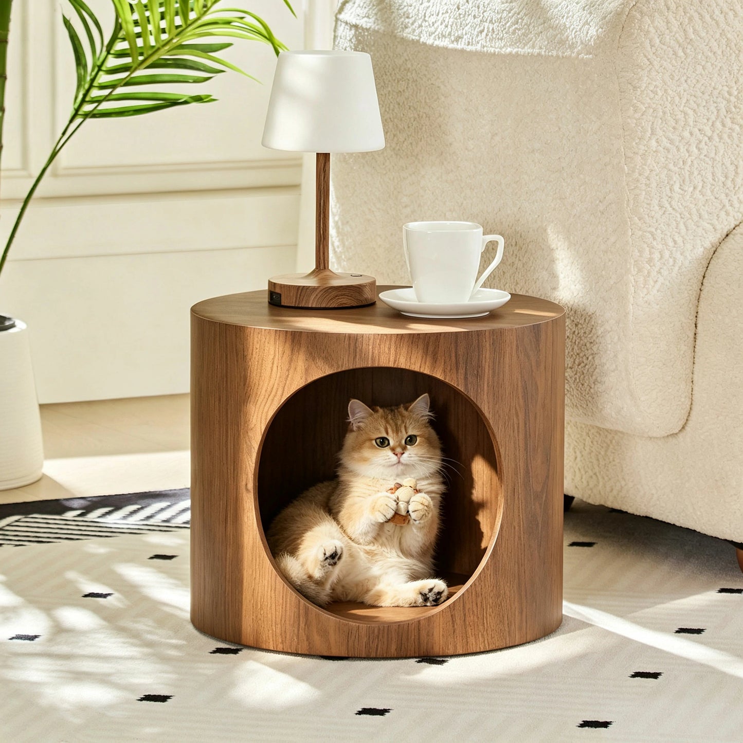 Cat Nest Stool Set – 2-Piece Round Nesting Coffee Tables, No Assembly
