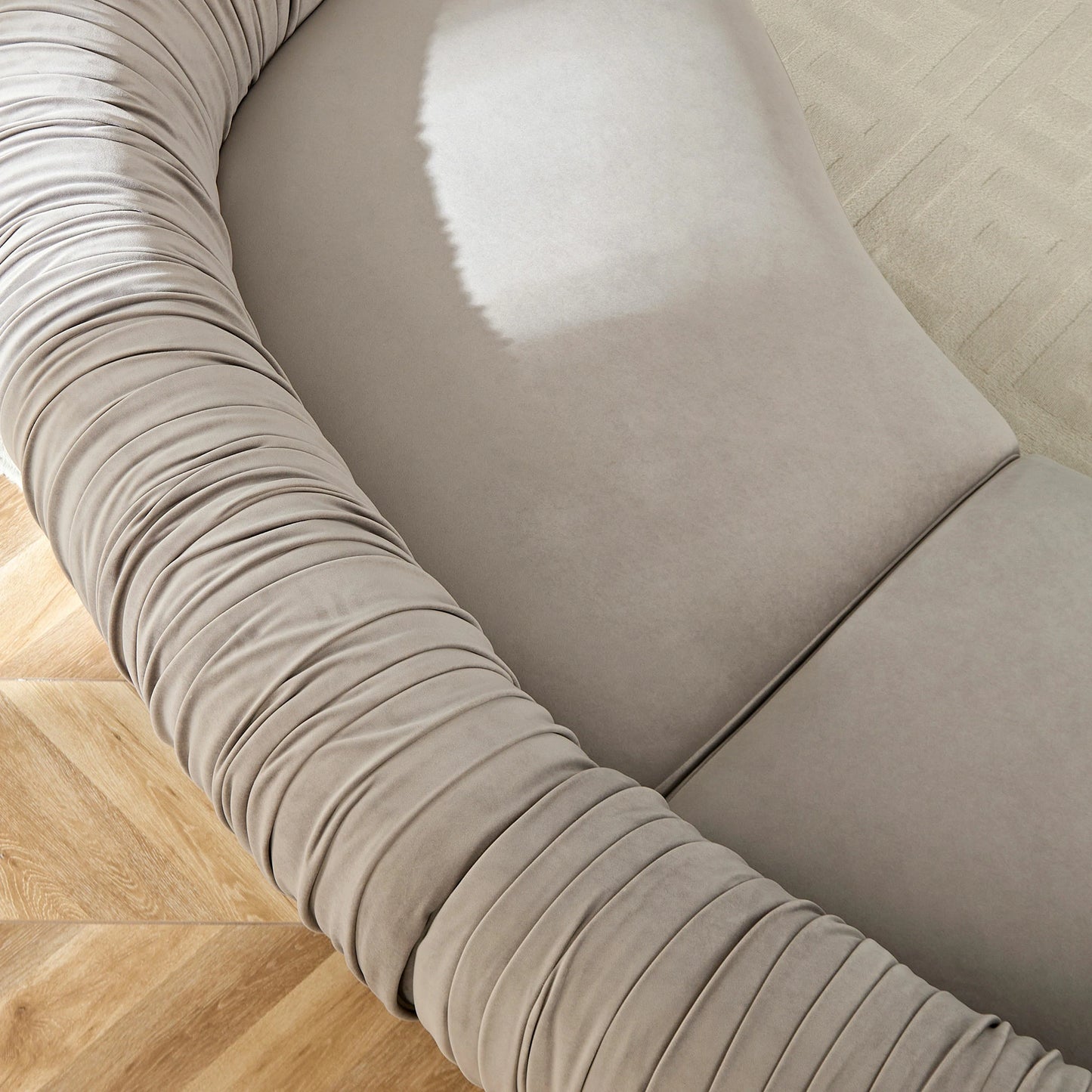 102.36" Modern Curved Sofa – Crescent Silhouette, Living Room