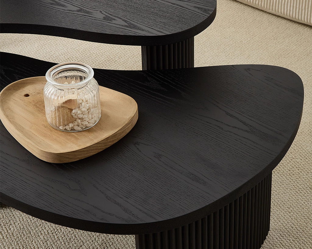 (Pre-Sale)2-Piece Easy Assembly Modern Irregular Shape Coffee Table Set