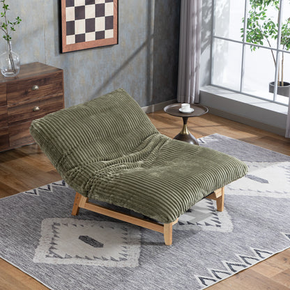 Bean Bag Chair with Solid Wood Frame – Corduroy Accent Lazy Sofa