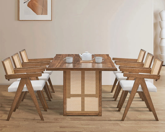 86.61 Inch Oversize Rectangular Waves Dining Table Set