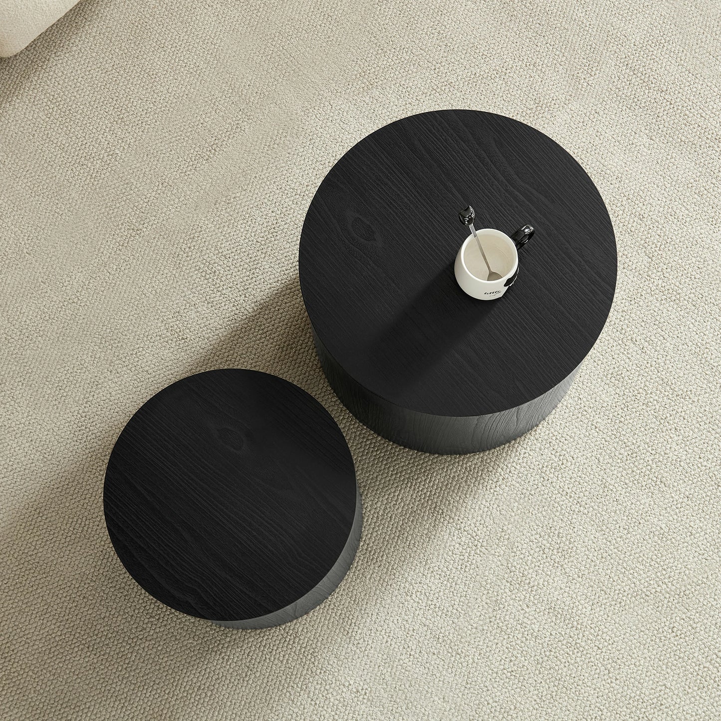 WILLIAMSPACE 2-Piece Nesting Coffee Table Set – Round, No Assembly