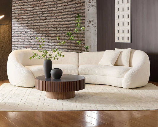 125.98" Modern Curved Sofa with Elegant Love Heart Design