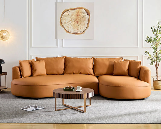 Right-Facing L-Shaped Sectional 128.74 Inch Modern Sectional Curved Sofa Couch