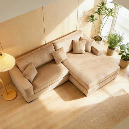 Modular 3-Seat Sofa – Right 1.5 + Ottoman, 2 Armrests, 4 Colors
