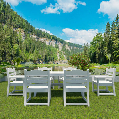 HIPS Patio Dining Chair Set of 2 – Imitation Wood Grain, Armrests