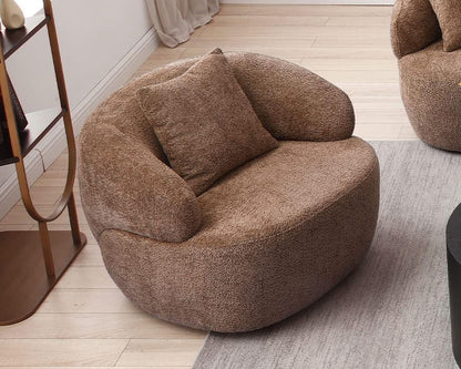 Cozy Swivel Barrel Chair – Boucle Accent Chair