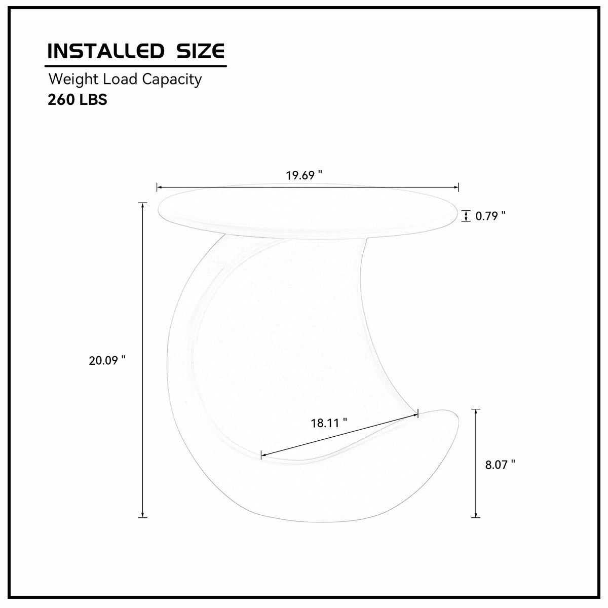 19.69'' 2-in-1 Pet Friendly End Table, No Assembly Fiberglass Base