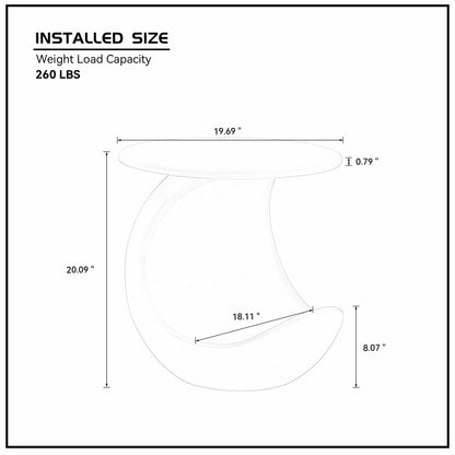 19.69'' 2-in-1 Pet Friendly End Table, No Assembly Fiberglass Base