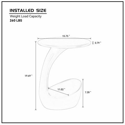 15.75'' 2-in-1 Pet Friendly End Table, No Assembly Fiberglass Base