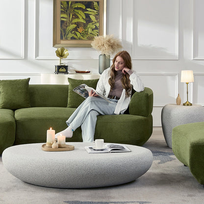 110" Modular Curved Sectional Sofa - Left/Right - 4-Seat with Pillows Green