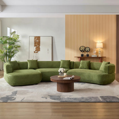 177" Modular Curved Sectional Sofa – 6-Seat with Pillows, Comfy Upholstery