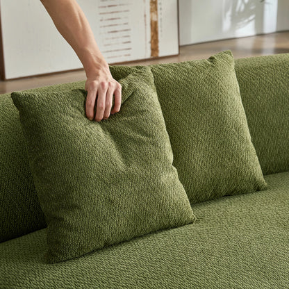 110" Modular Curved Sectional Sofa - Left/Right - 4-Seat with Pillows Green