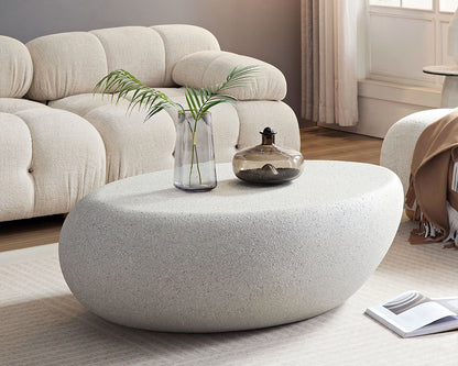 Elliptical Rocks Coffee Table – Stylish Matte Fiberglass Table with Vintage Charm