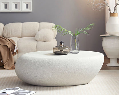 Elliptical Rocks Coffee Table – Stylish Matte Fiberglass Table with Vintage Charm