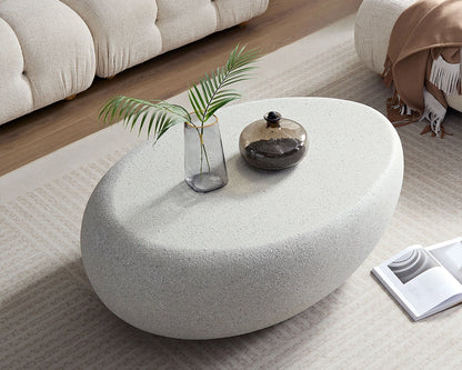 Elliptical Rocks Coffee Table – Stylish Matte Fiberglass Table with Vintage Charm
