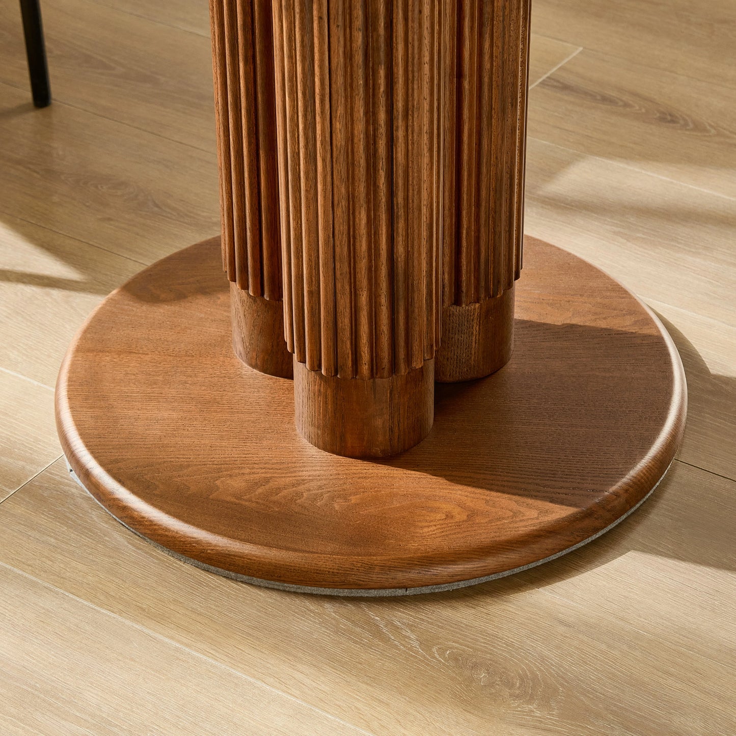 33.07" Round Bistro Table – Sintered Stone Top, Solid Wood Frame, Mid-Century