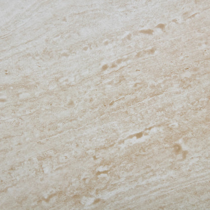 Faux Travertine Square Coffee Table - Layered Base, No Assembly