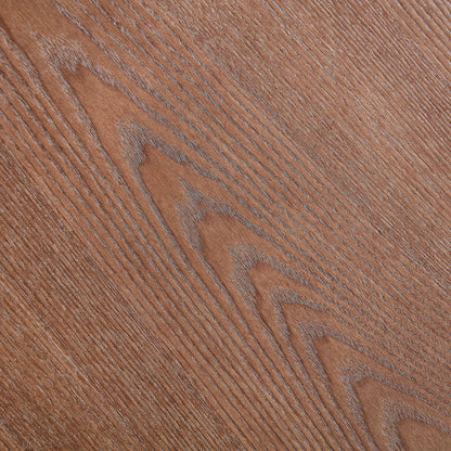 35.43" Round Coffee Table with Ribbed Wave Trim & Walnut Veneer