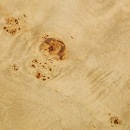 Burl Wood Veneer Coffee Table with MDF Pedestal - Mid-Century Modern