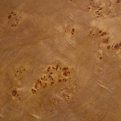 Burl Wood Veneer Coffee Table with MDF Pedestal - Mid-Century Modern