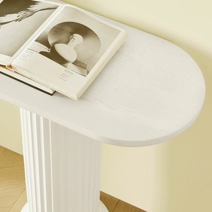 62.99" Modern Console Table – Roman Legs, Wood Veneer, MDF Entryway