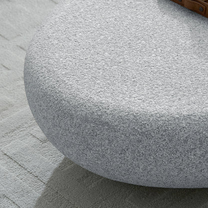 Pebble Coffee Table: 55" Vintage Elliptical Fiberglass Sofa Table