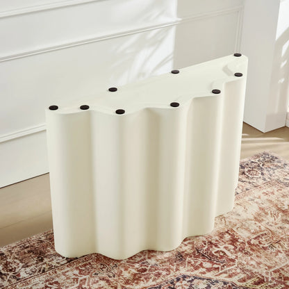 Fiberglass Entryway Console Table - Wavy Design, No Assembly