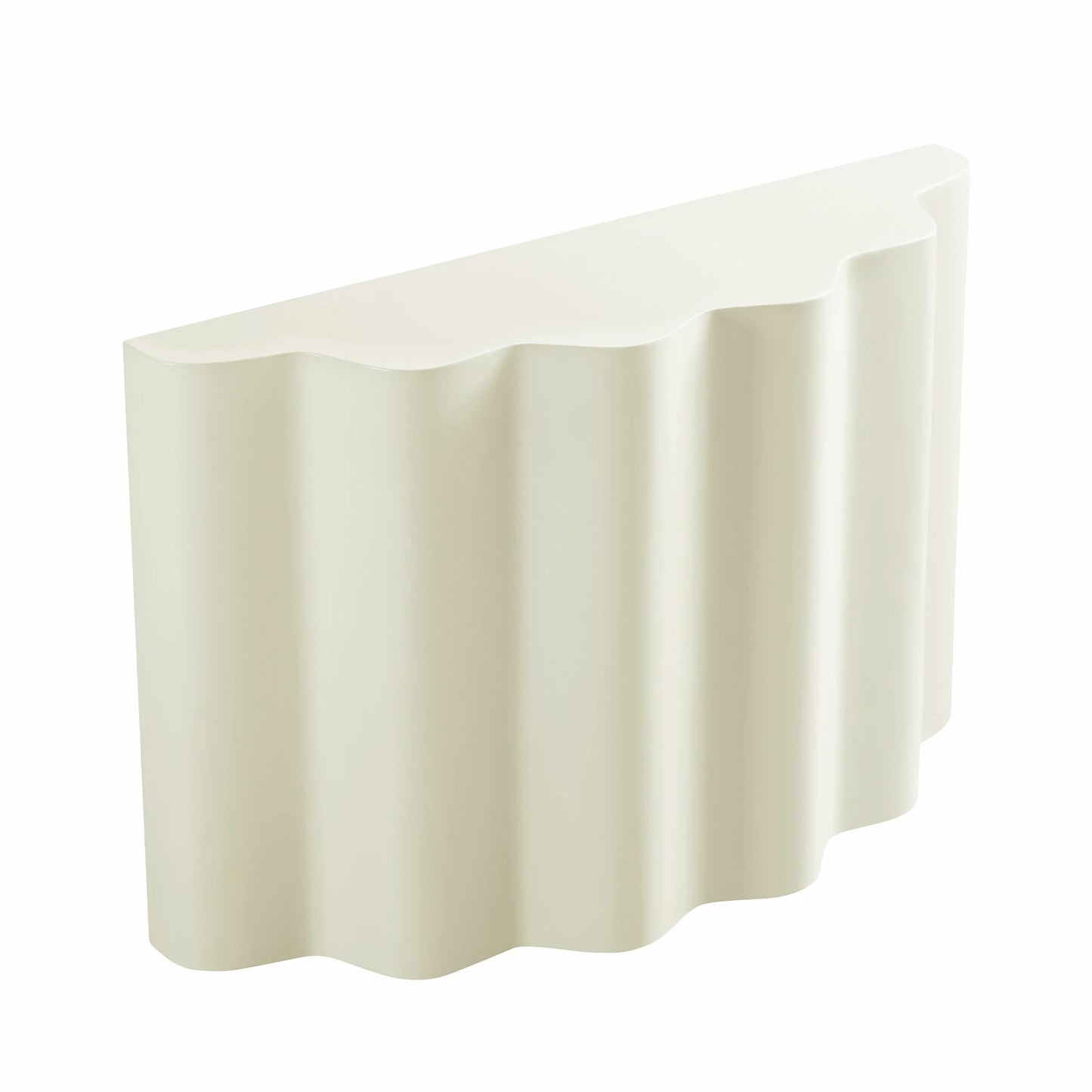 Fiberglass Entryway Console Table - Wavy Design, No Assembly