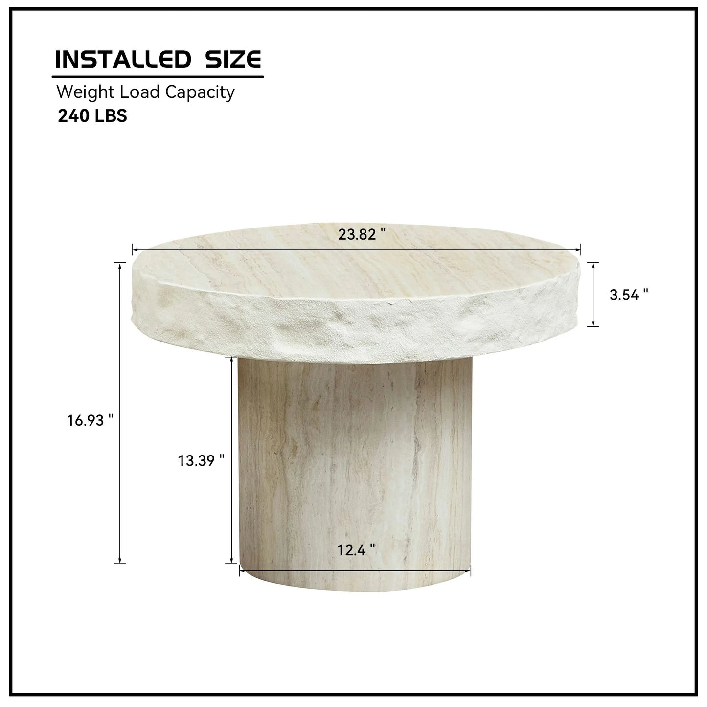 Faux Marble Textured Coffee Table – No Assembly, Modern Living Room