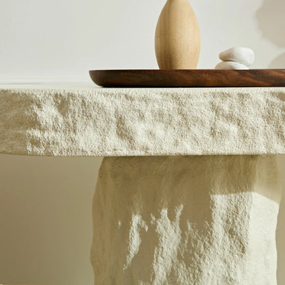 53.94" Imitation Stone Console Table – Fiberglass, Irregular Legs