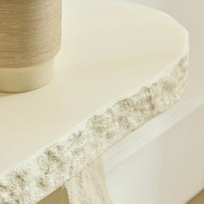 53.94" Imitation Stone Console Table – Fiberglass, Irregular Legs