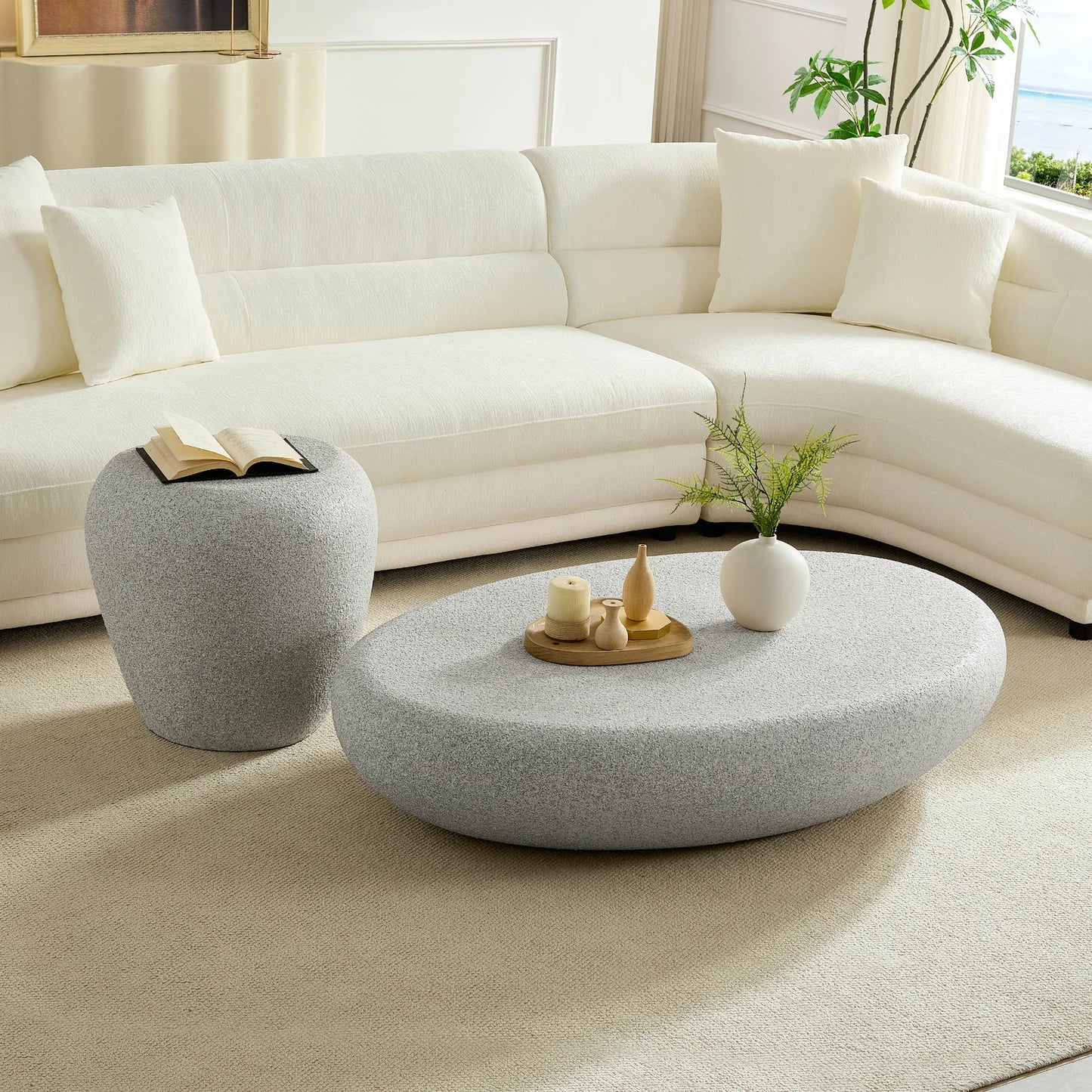 Irregular Fiberglass Side Table - Durable, Scratch & Waterproof