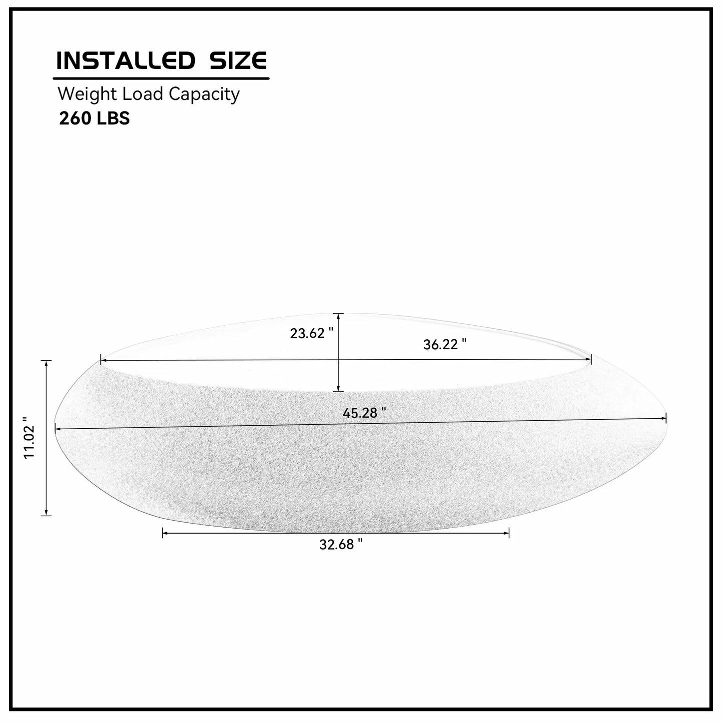 Fiberglass Oval Coffee Table - Matte Rock Finish, No Assembly