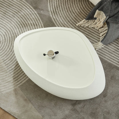 Fiberglass Oval Coffee Table - Matte Rock Finish, No Assembly