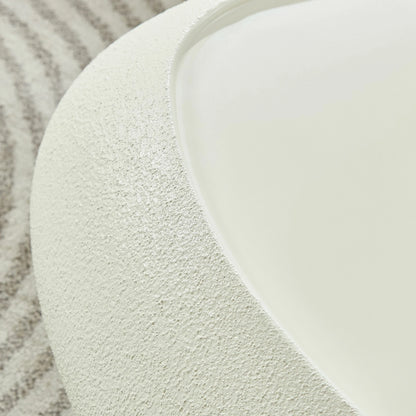 Fiberglass Oval Coffee Table - Matte Rock Finish, No Assembly