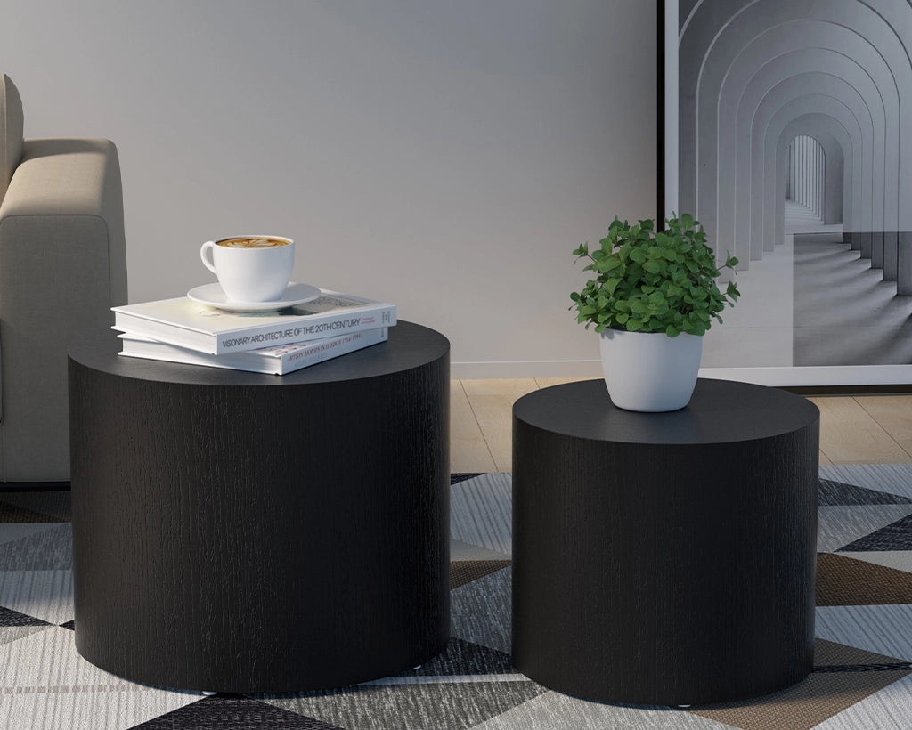 MDF with veneer coffee table set of 2