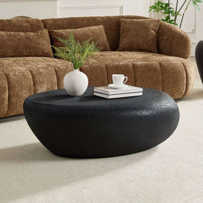 Elliptical Rocks Coffee Table – Stylish Matte Fiberglass Table with Vintage Charm