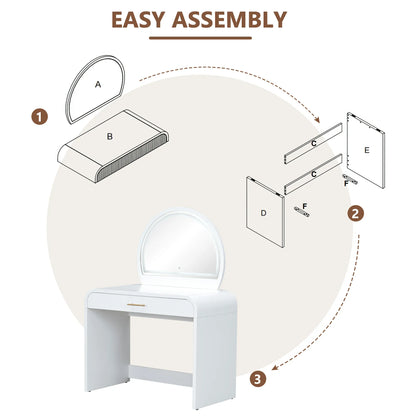 39" Makeup Vanity Table with Mirror Touch Screen Lighted Mirror