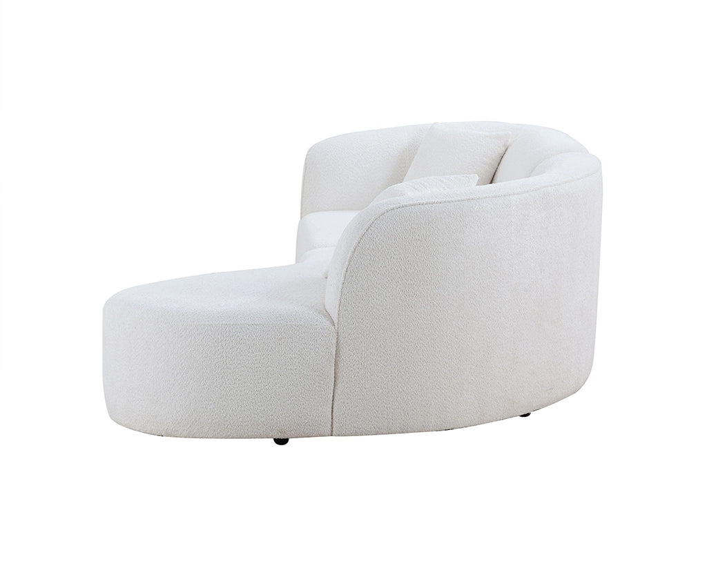 Luxury Modern Upholstery Curved Sofa with Chaise 2-Piece Left/Right-Hand Facing Sectional, Boucle Couch in White