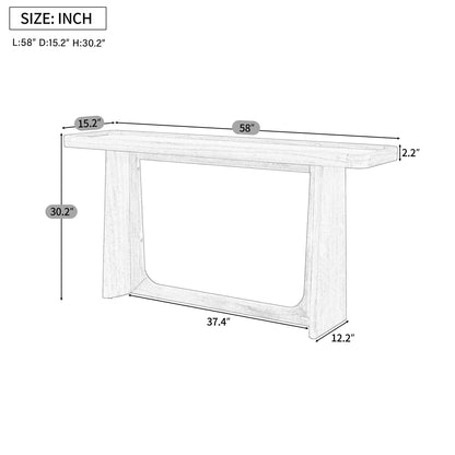 Farmhouse Console Table – Tray Top, Solid Wood Frame, Black
