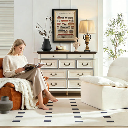 94"Cube Seat 3-Seat Sofa with Backrest for Living Room & Bedroom White/Orange/Green