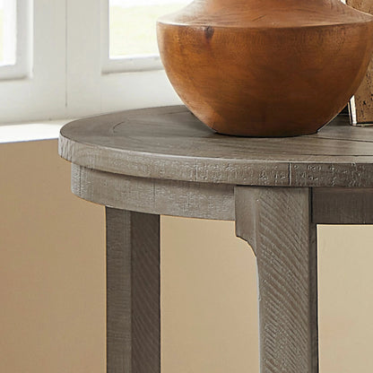 Curved Wooden Coffee Table Set - Mid Century Rustic Side Tables