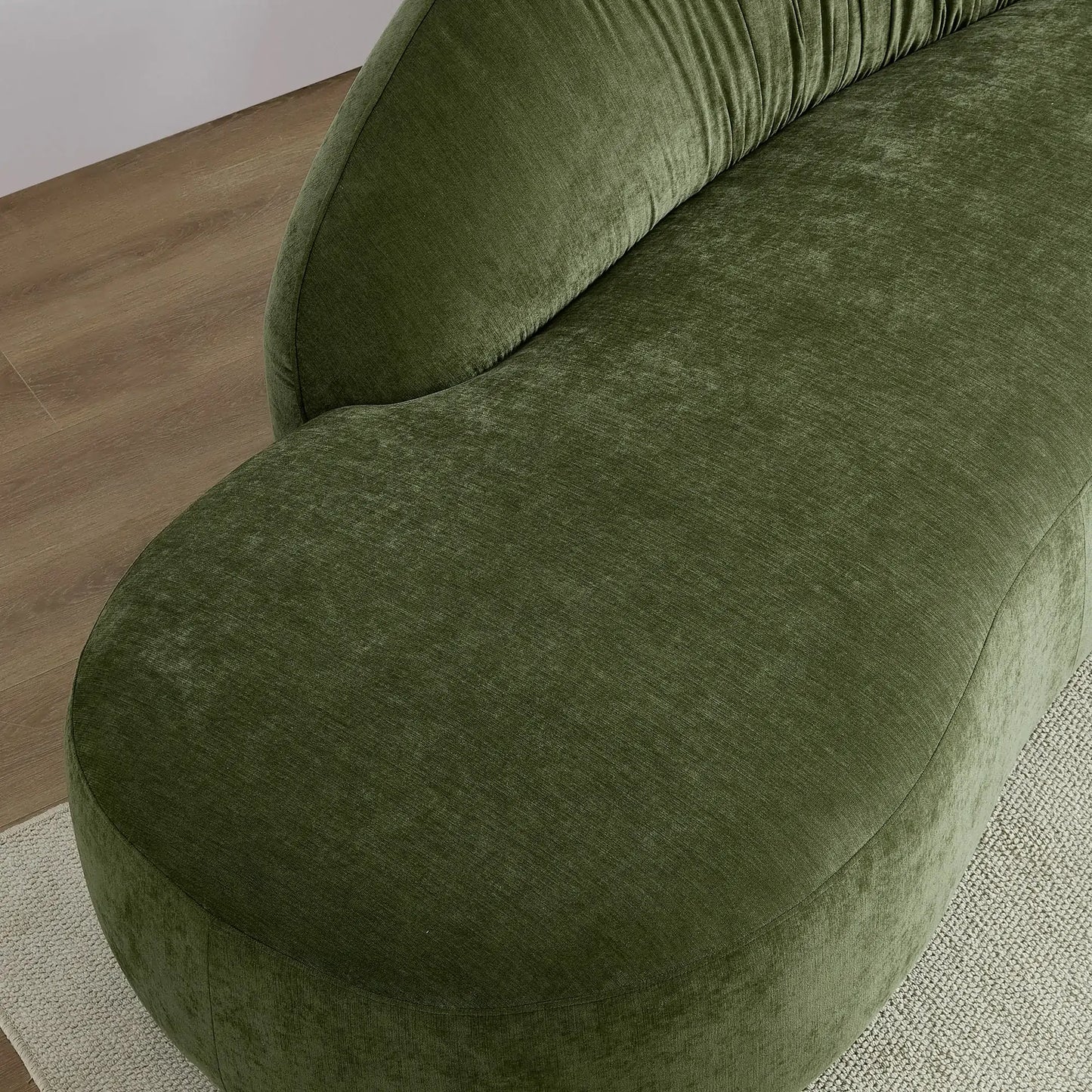 Mountain 145" Mid-Century Green Upholstered Couch with Chaise
