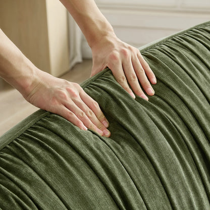 Mountain 145" Mid-Century Green Upholstered Couch with Chaise